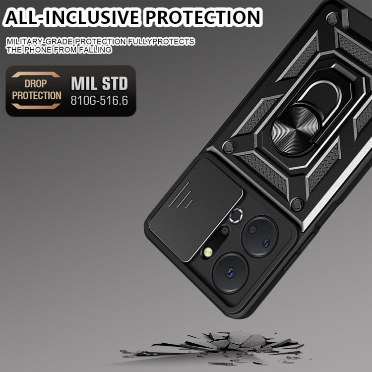 For Honor X7a 5G Sliding Camera Cover Design TPU+PC Phone Case(Silver)