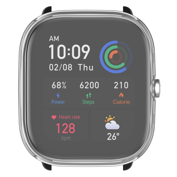 For Amazfit GTS4 Mini Full Coverage TPU Electroplating Watch Protective Case(Transparent)