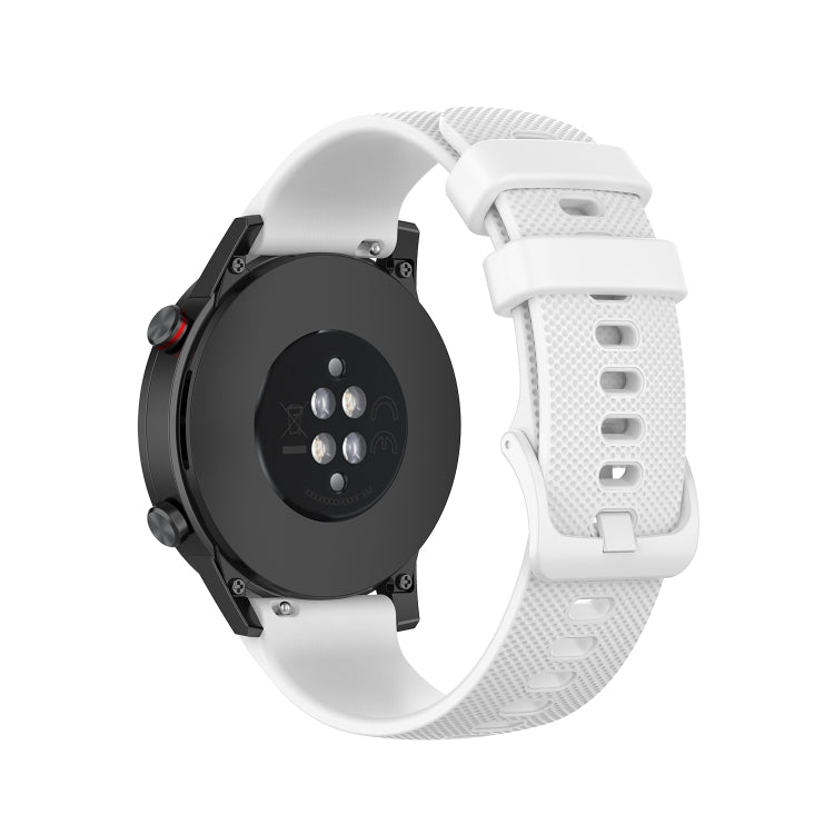 For Honor Watch GS 3i 22mm Small Plaid Texture Silicone Watch Band(White)