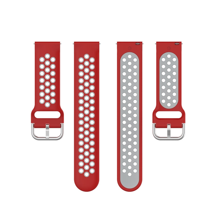 For Honor Watch GS 3i 22mm Sports Two-tone Silicone Watch Band(Red Grey)