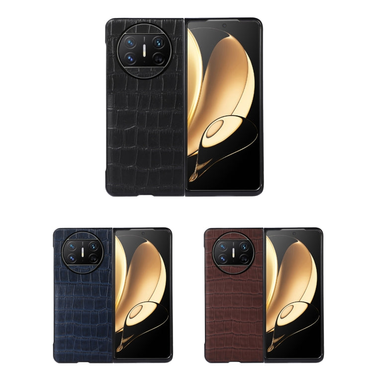 For Huawei Mate X3 Crocodile Texture Genuine Leather Phone Case(Blue) - free shipping - PMC TechLife - Order now!