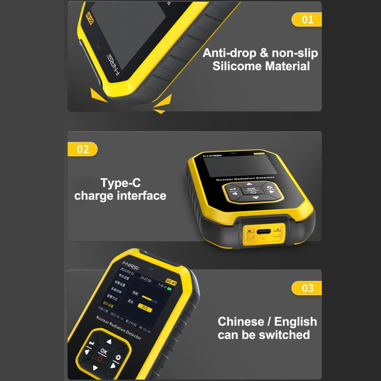 Fnirsi GC01 Home Lndustrial Marble Radioactive X / Y Ray Nuclear Radiation Detector Geiger Counter(Yellow) - free shipping - PMC Jewellery - Order now!