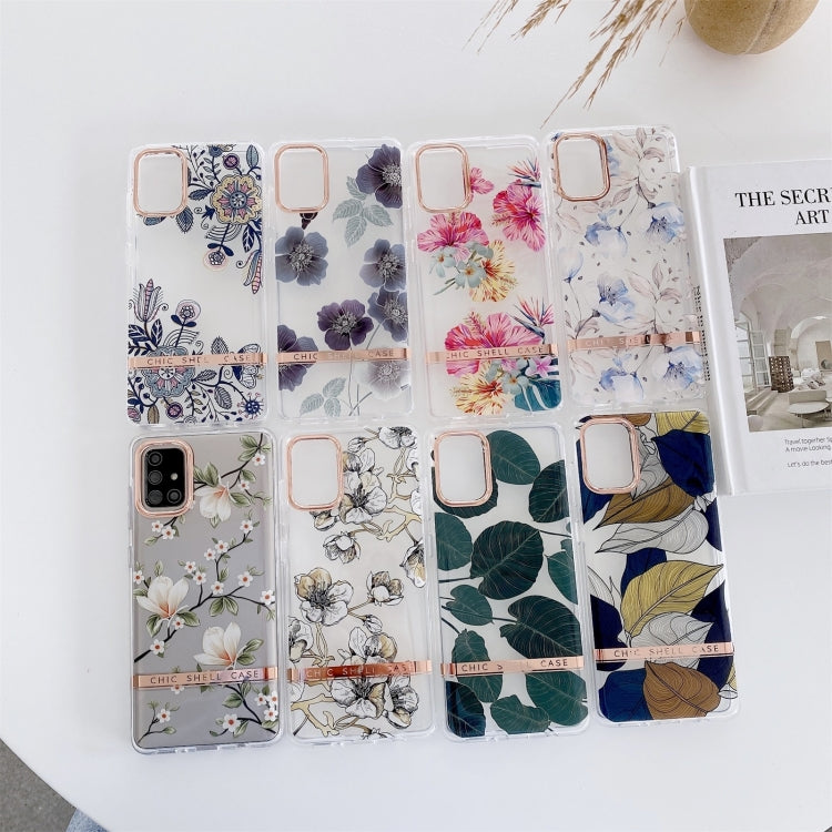 For Samsung Galaxy A54 5G High Translucent Electroplating Flower Pattern TPU + PC Phone Case(Hibiscus)