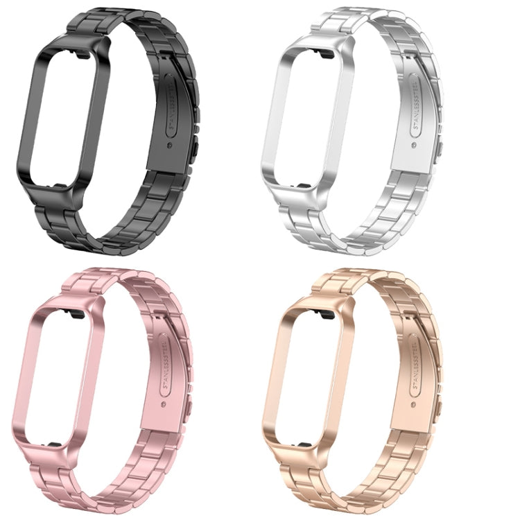 For Redmi Band 2 Three-bead Metal Watch Band(Black) - Smart Wear by PMC Jewellery | Online Shopping South Africa | PMC Jewellery