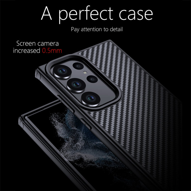 For Samsung Galaxy S23 Ultra 5G wlons Magsafe Carbon Fiber Kevlar TPU Phone Case(Black) - Galaxy S23 Ultra 5G Cases by wlons | Online Shopping South Africa | PMC TechLife | Buy Now Pay Later Mobicred
