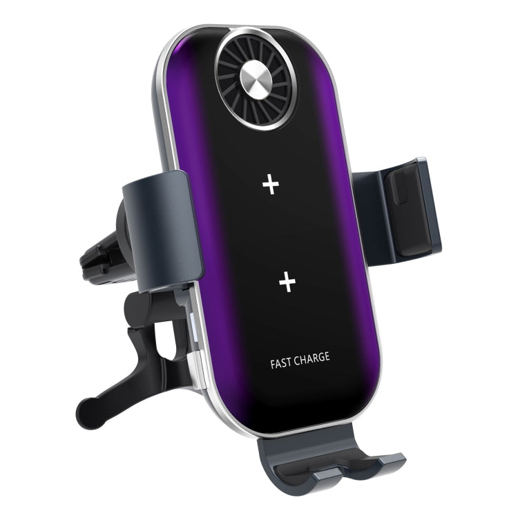For Samsung Galaxy Z Flip4 / 3 C37 Fan Cooling Dual Coil Car Phone Holder Wireless Charger