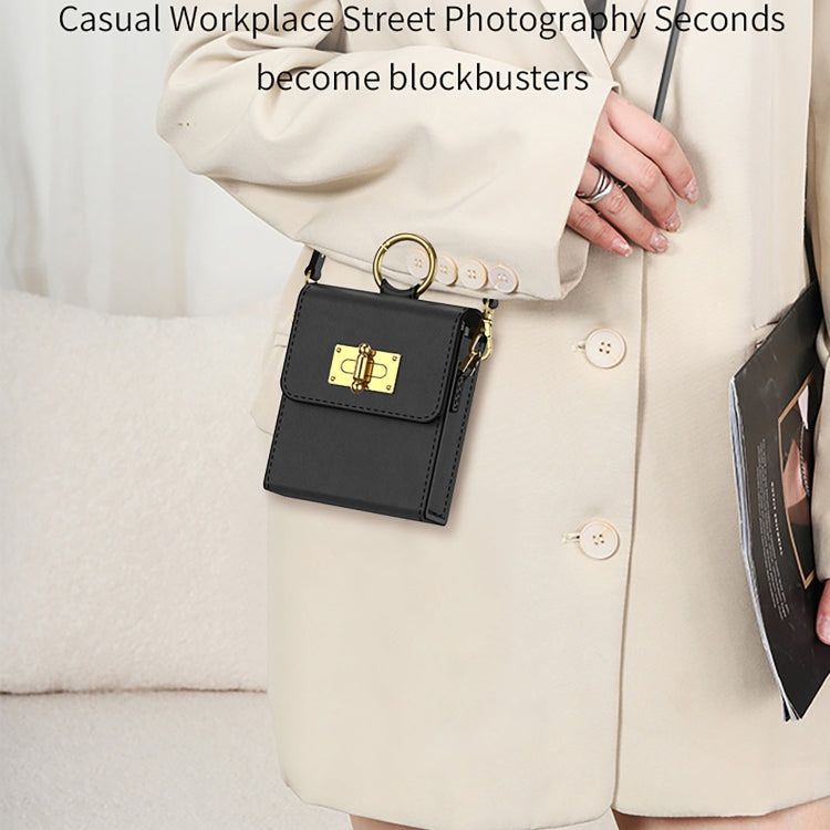 GKK Mini Backpack Plain Phone Bag + Phone Case with Ring For Samsung Galaxy Z Flip4 5G(Black) - Galaxy Z Flip4 5G Cases by GKK | Online Shopping South Africa | PMC TechLife | Buy Now Pay Later Mobicred