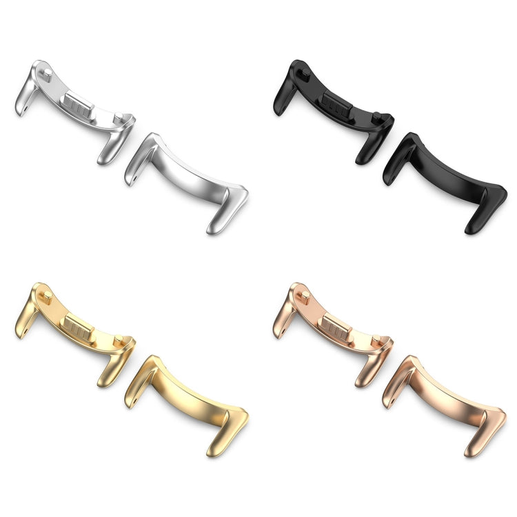 For Xiaomi Mi Band 8 1 Pair Stainless steel Metal Watch Band Connector(Rose Gold)