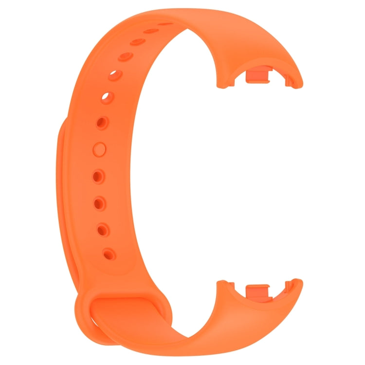For Xiaomi Mi Band 8 Solid Color Silicone Plug Replacement Watch Band(Orange)