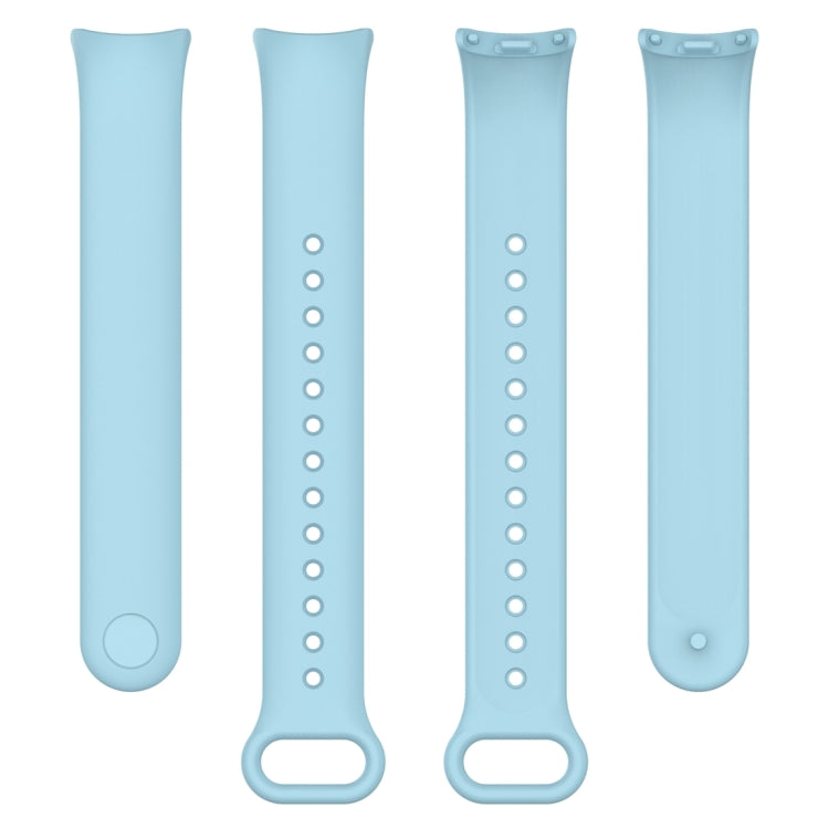 For Xiaomi Mi Band 8 Solid Color Silicone Plug Replacement Watch Band(Blue)