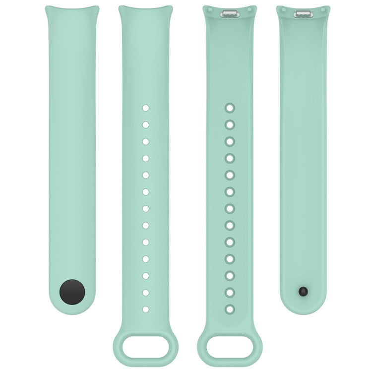 For Xiaomi Mi Band 8 Solid Color Stainless Steel Plug Replacement Watch Band (Blue Green)
