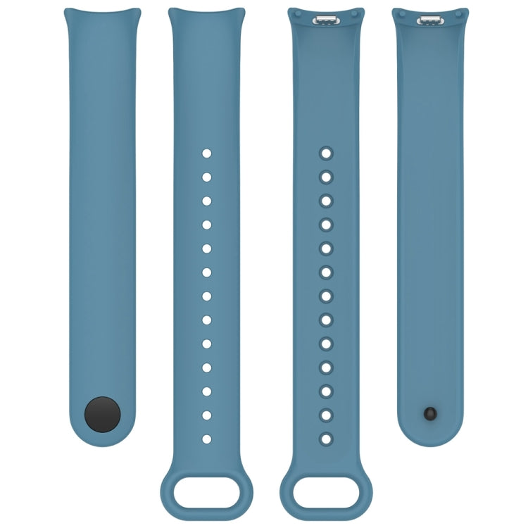 For Xiaomi Mi Band 8 Solid Color Stainless Steel Plug Replacement Watch Band (Blue)