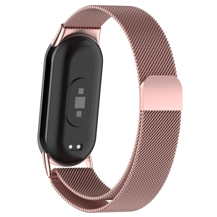 For Xiaomi Mi Band 8 Milanese Metal Watch Band(Rose Pink)