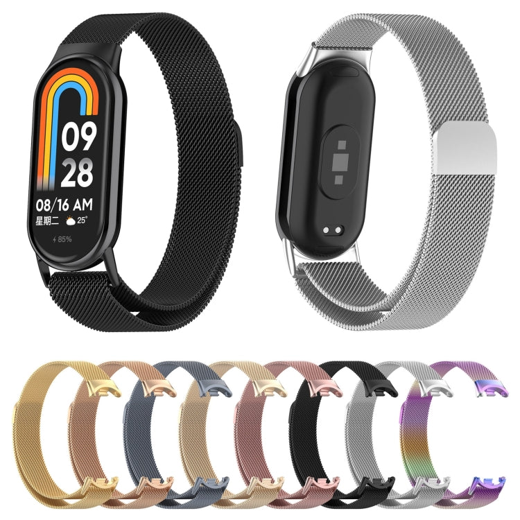 For Xiaomi Mi Band 8 Milanese Metal Watch Band(Rose Pink)