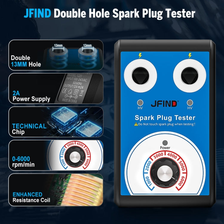 JFIND JF109 Car Double Hole Spark Plug Tester(EU Plug) - free shipping - PMC Jewellery - Order now!