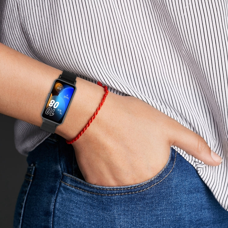 For Huawei Band 10 / 9 / 8 Milanese Metal Watch Band(Rose Pink) - Watch Bands by PMC Jewellery | Online Shopping South Africa | PMC Jewellery | Buy Now Pay Later Mobicred