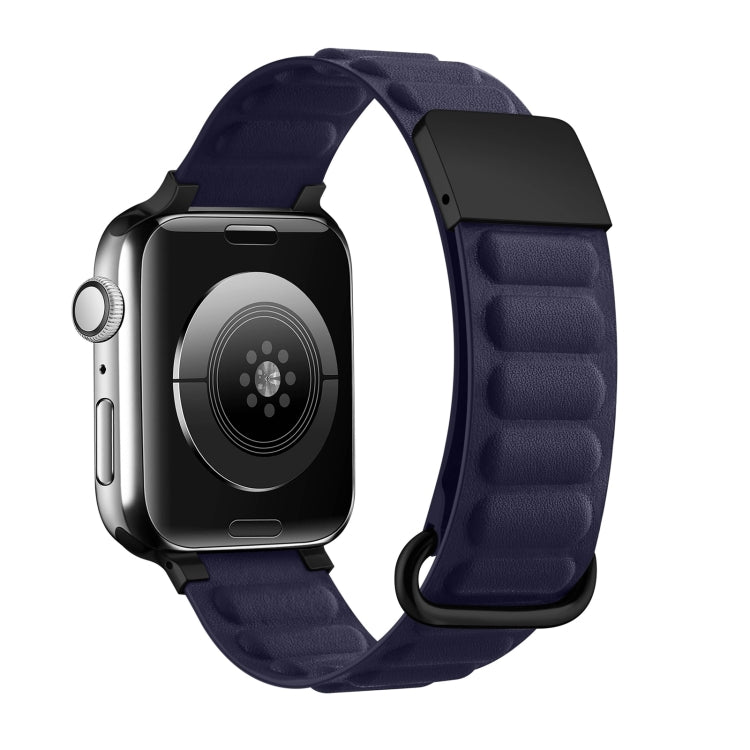 Magnetic Reverse Buckle Watch Band For Apple Watch Series 8&7 41mm(Indigo Blue)