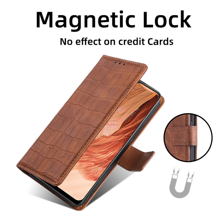 For Nokia G22 Skin Feel Crocodile Magnetic Clasp Leather Phone Case(Blue)