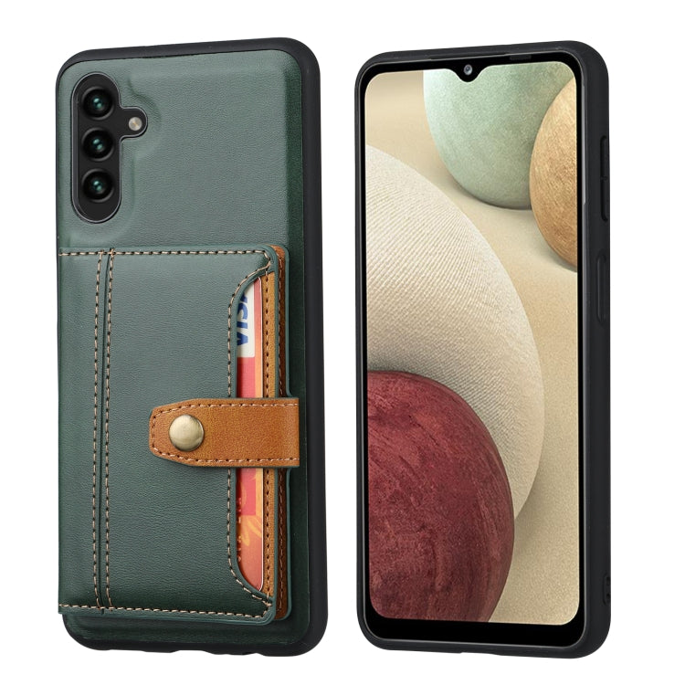 For Samsung Galaxy A24 4G Calfskin Card Slot TPU + PU Phone Case(Green)