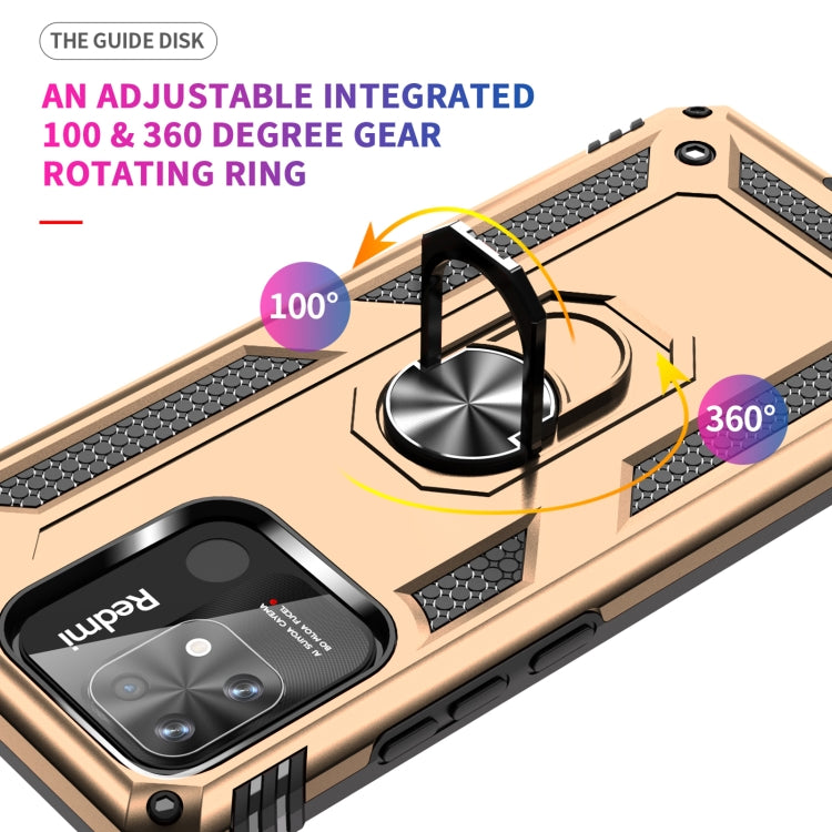 For Xiaomi Redmi 12C / 11A Shockproof TPU + PC Phone Case with Holder(Gold)