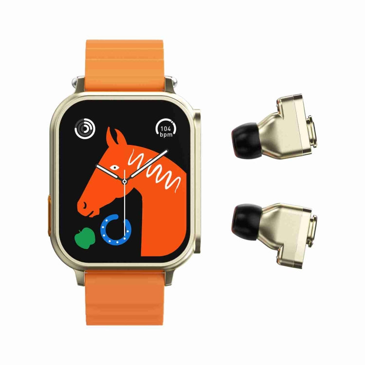 N22 2 in 1 1.96 inch HD Display Sport Bluetooth Call Earphone Smart Watch(Orange)