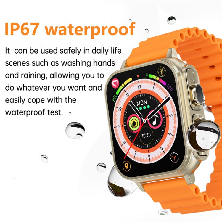 N22 2 in 1 1.96 inch HD Display Sport Bluetooth Call Earphone Smart Watch(Orange)