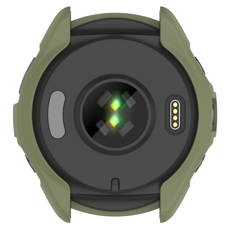 For Garmin Forerunner 965 Armor Hollow Watch Protective Case(Jungle Green)