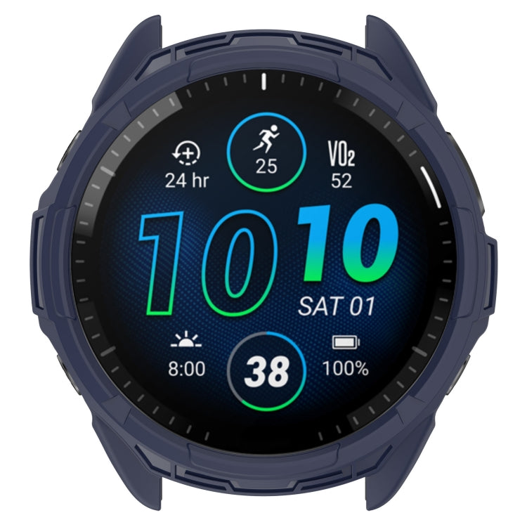 For Garmin Forerunner 965 Armor Hollow Watch Protective Case(Midnight Blue)