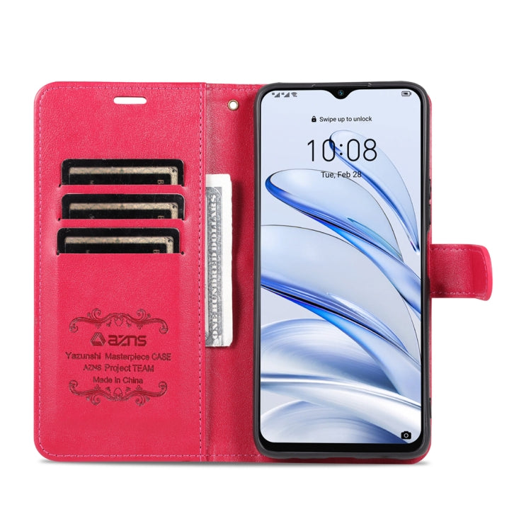 For Honor 70 Lite AZNS Sheepskin Texture Flip Leather Phone Case(Red) - free shipping - PMC Jewellery - Order now!