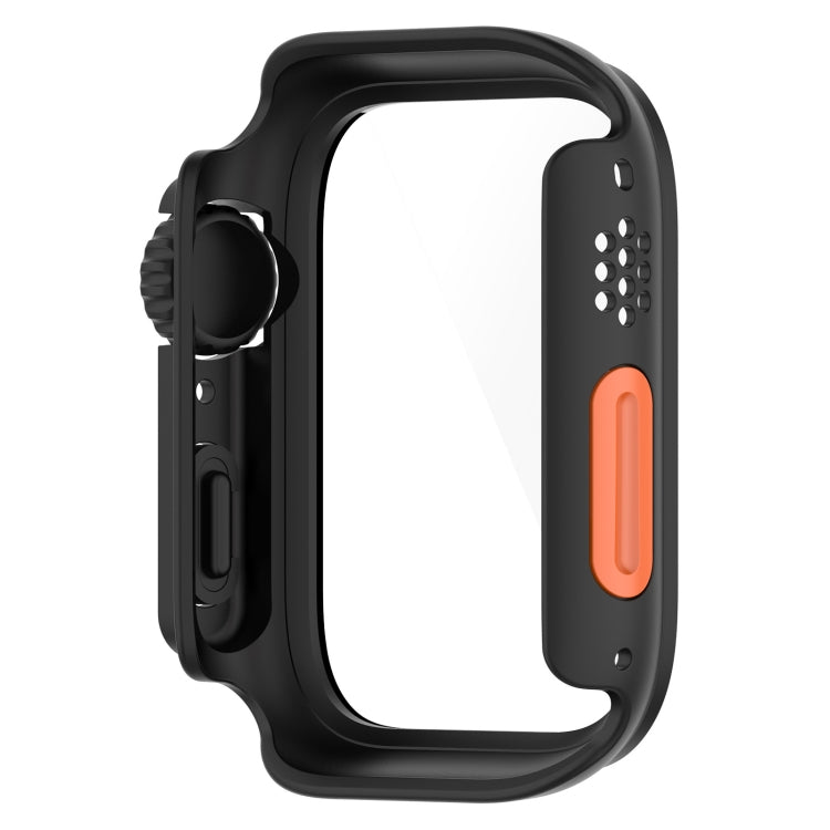For Apple Watch Series 8 & 7 45mm Tempered Film + PC Integrated Watch Protective Case(Black) - by PMC Jewellery | Online Shopping South Africa | PMC Jewellery