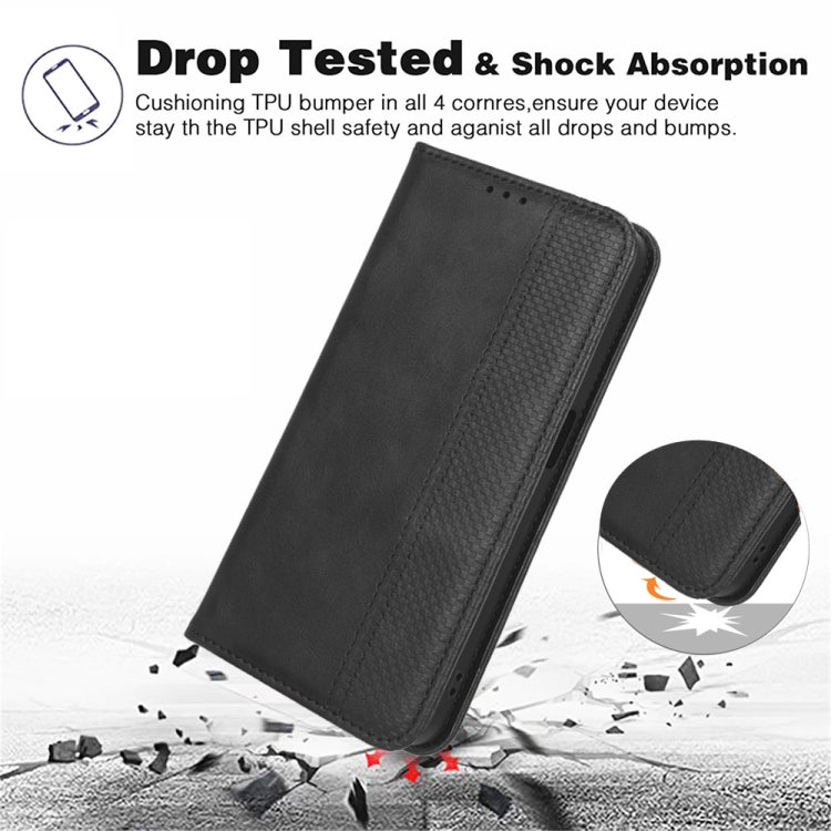 For Tecno Spark 10 Pro / K17 Magnetic Buckle Retro Texture Leather Phone Case(Blue) - free shipping - PMC Jewellery - Order now!