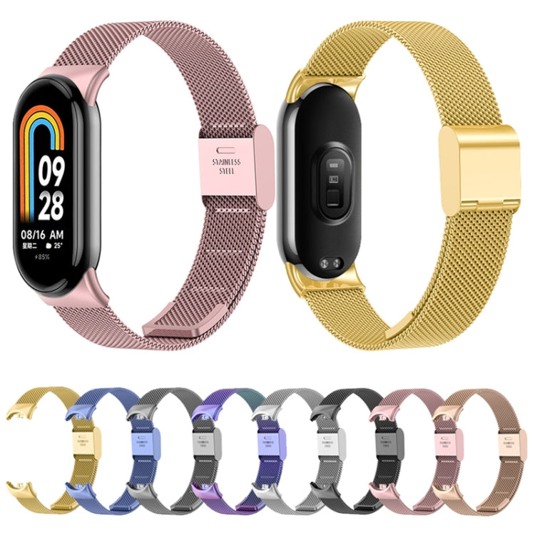 For Xiaomi Mi Band 8 Milanese Buckle Metal Watch Band(Grey)