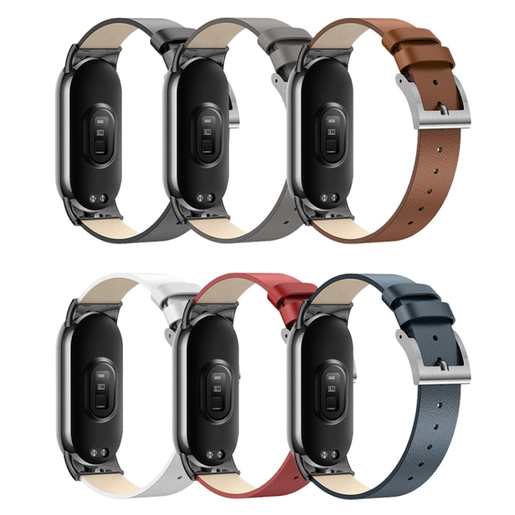 For Xiaomi Mi Band 8 Leather Replacement Watch Band(Red)