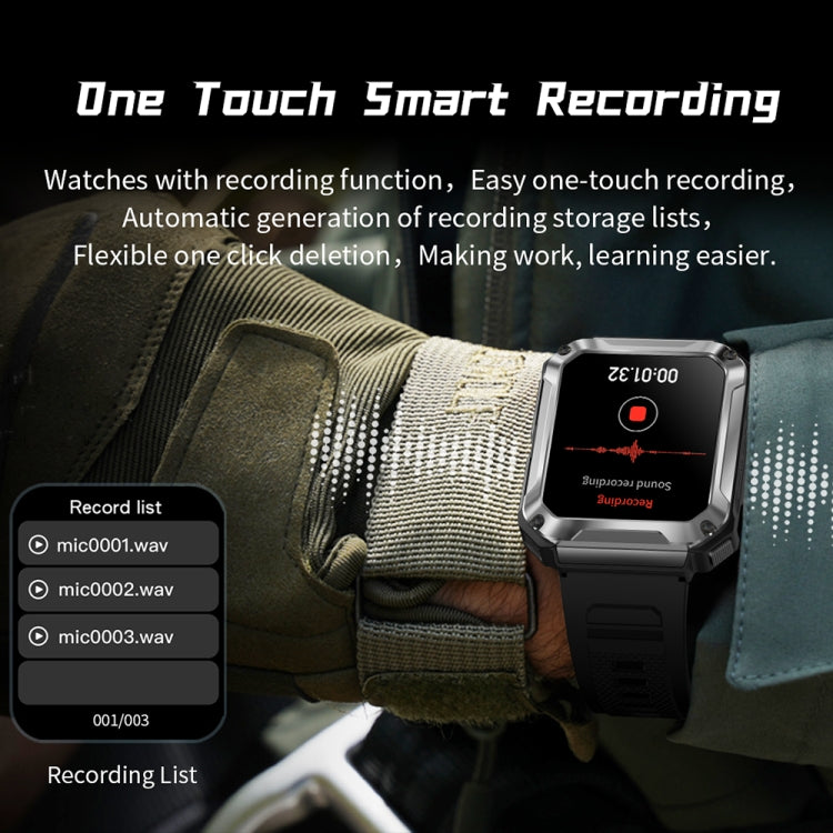 OVISEN T93 1.96 inch IPS Screen 2 in 1 Bluetooth Headset Smart Watch, Supports Blood Oxygen Monitoring/Bluetooth Music(Black)