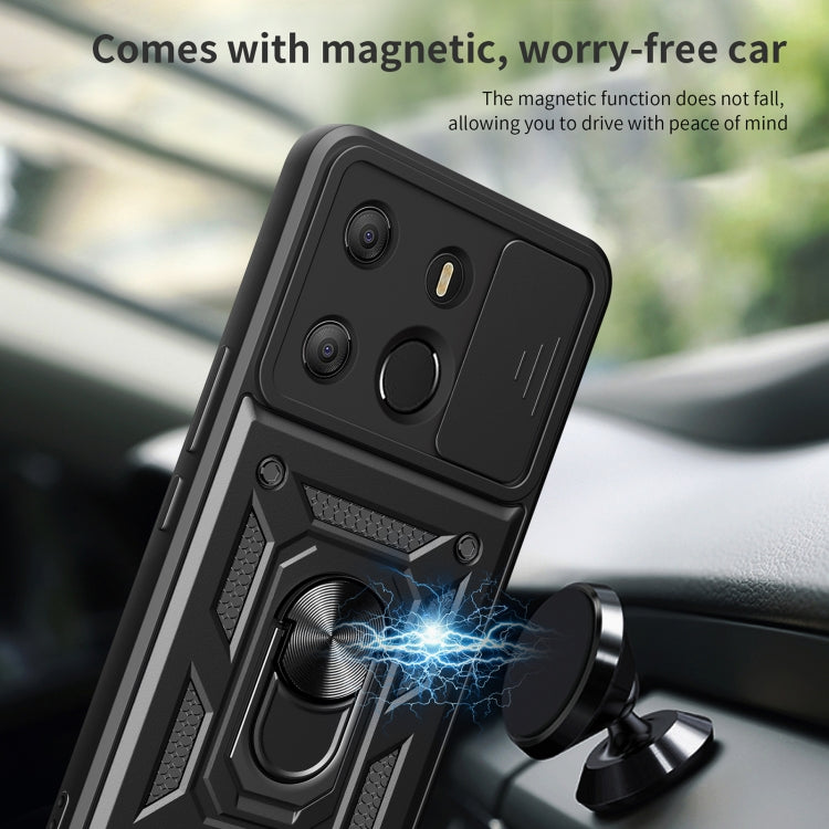 For Tecno Pop 7 Pro / Spark Go 2023 Sliding Camera Cover Design TPU+PC Protective Case(Red) - free shipping - PMC Jewellery - Order now!