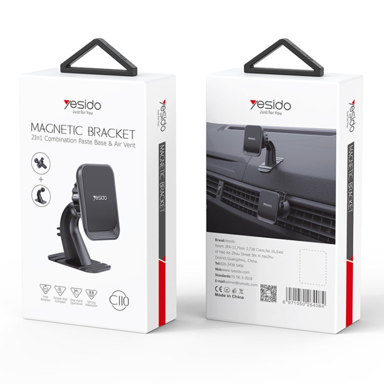 Yesido C110 Car Center Console Paste Magsafe Magnetic Phone Bracket(Black) - Universal Car Holders by Yesido | Online Shopping South Africa | PMC Jewellery | Buy Now Pay Later Mobicred
