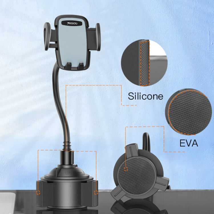 Yesido C112 Universal Car Water Cup Holder Telescopic Hose Phone Holder(Black) - free shipping - PMC Jewellery - Order now!