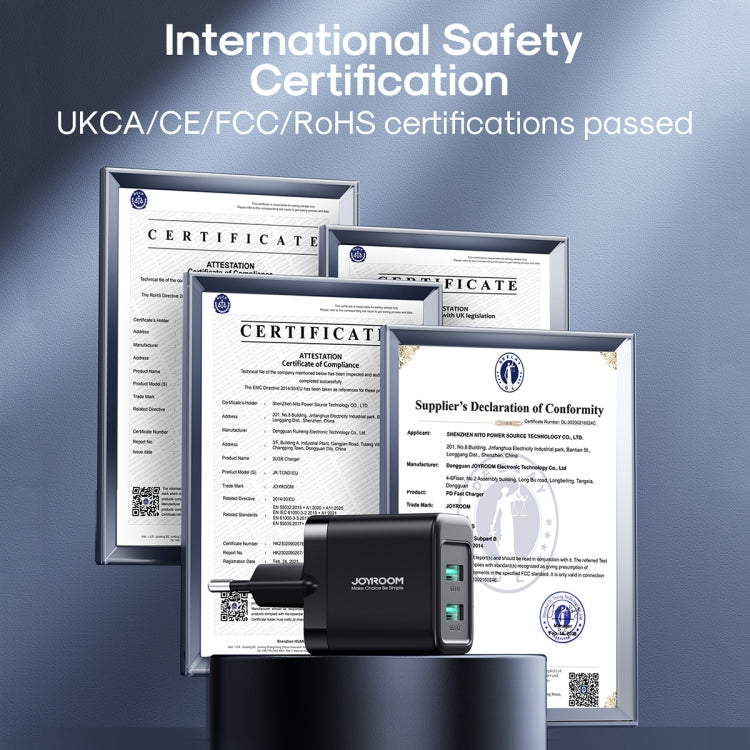 JOYROOM JR-TCN01 2.4A Dual Ports USB Charger, Plug:EU Plug(Black) - USB Charger by JOYROOM | Online Shopping South Africa | PMC TechLife