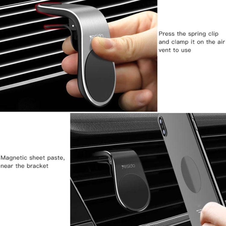 Yesido C64 Car Air Vent Strong Magnetic Phone Holder(Black) - Universal Car Holders by Yesido | Online Shopping South Africa | PMC TechLife | Buy Now Pay Later Mobicred