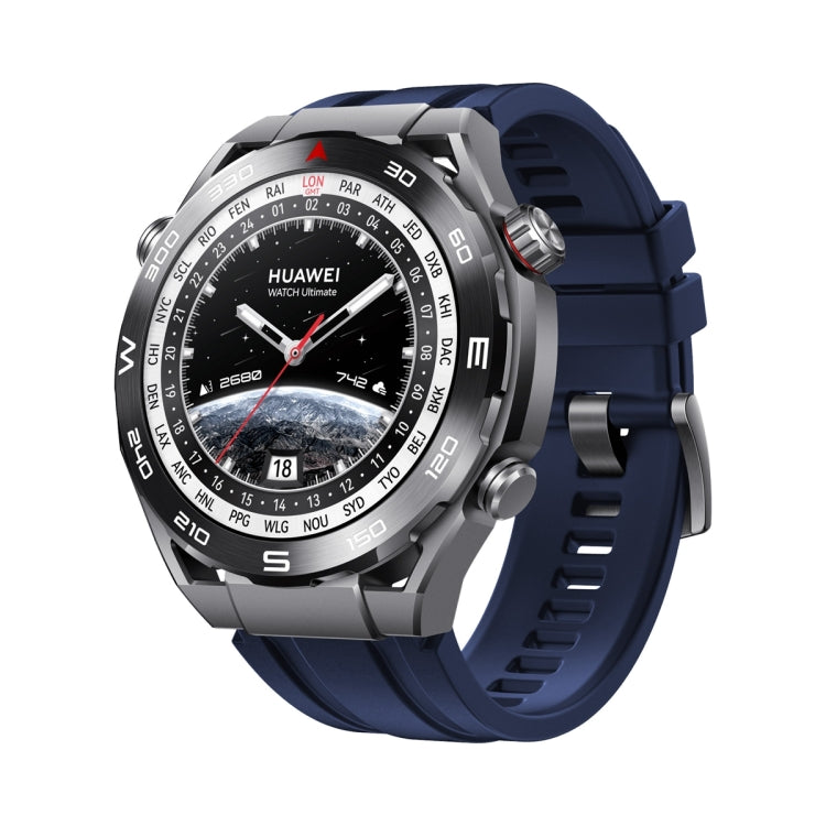 2pcs Regular Style For Huawei Watch Ultimate Silicone Replacement Watch Band(Midnight Blue)