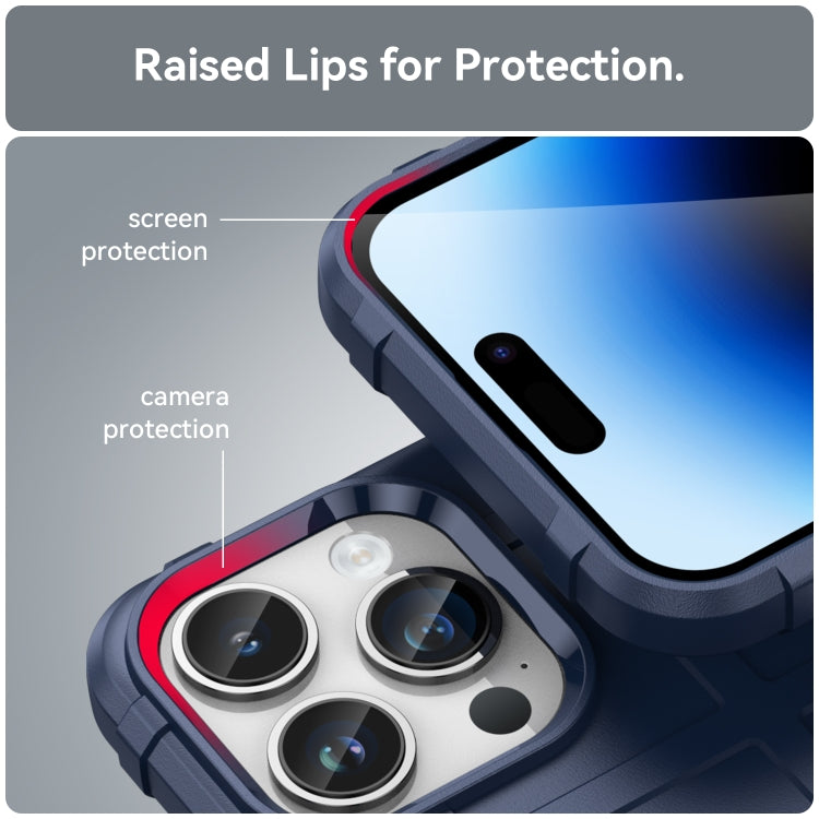 For iPhone 15 Pro Full Coverage Shockproof TPU Phone Case(Blue) - free shipping - PMC TechLife - Order now!