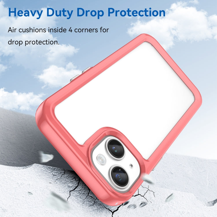 For iPhone 15 Colorful Series Acrylic + TPU Phone Case(Red)