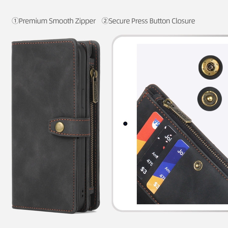 For Samsung Galaxy S23 Ultra 5G Zipper Wallet Magnetic Detachable Leather Phone Case(Black)