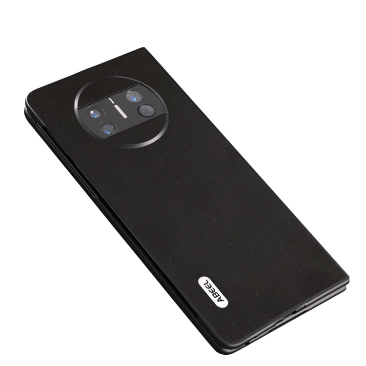 For Huawei Mate X3 ABEEL Genuine Leather Silky Soft Black Edge Phone Case(Black)