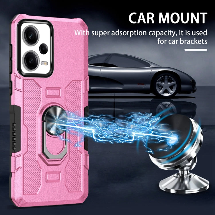 For Xiaomi Redmi Note 12 Pro 5G Global / Poco X5 Pro Ring Holder Armor Hybrid Phone Case(Pink)