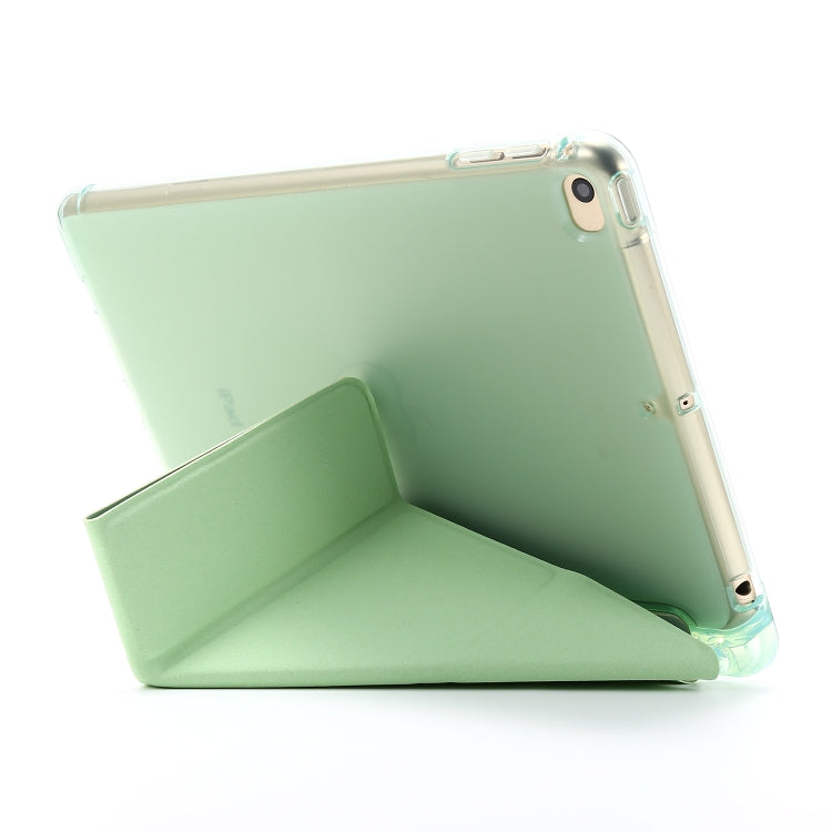 For iPad Mini (2019) Airbag Deformation Horizontal Flip Leather Case with Holder & Pen Holder(Mint Green)