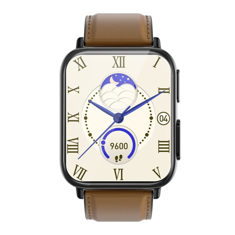 TK10 1.91 inch IP68 Water-resistant Leather Band Smart Watch Supports AI Medical Diagnosis/ Blood Oxygen / Body Temperature Monitoring(Brown)