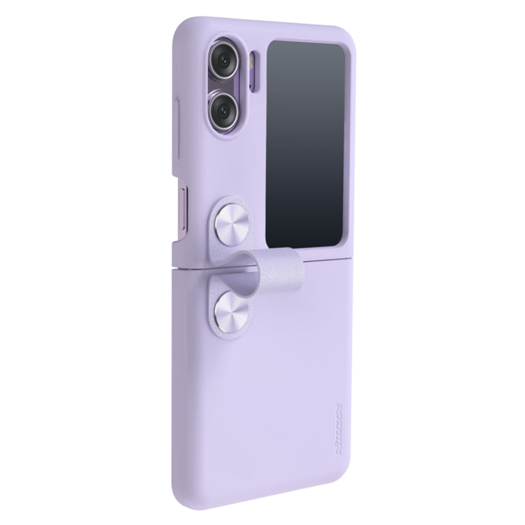 For OPPO Find N2 FlipNILLKIN Skin Feel Liquid Silicone Phone Case With Finger Strap(Purple) - OPPO Cases by NILLKIN | Online Shopping South Africa | PMC Jewellery | Buy Now Pay Later Mobicred