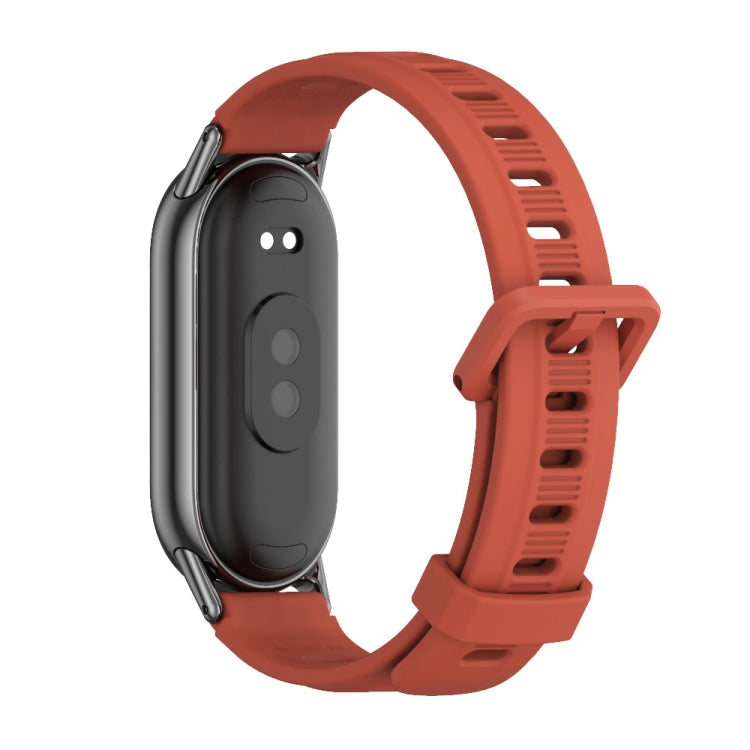 For Xiaomi Mi Band 8 / 9 / 9 NFC Mijobs Flat Hole Breathable Silicone Watch Band(Orange+Black)