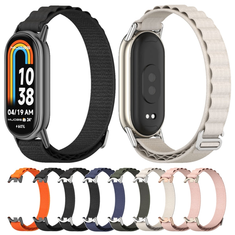 For Xiaomi Mi Band 8 / 9 / 9 NFC Mijobs Nylon Breathable Watch Band(Pink Light Gold) - Watch Bands by MIJOBS | Online Shopping South Africa | PMC TechLife | Buy Now Pay Later Mobicred